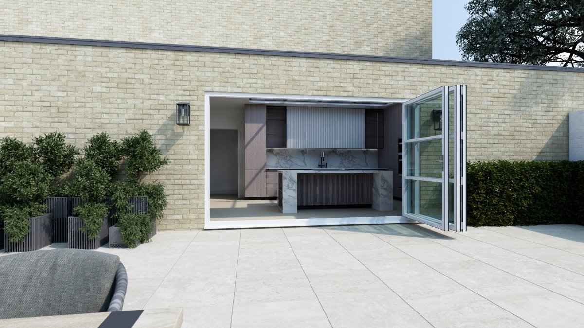 2500mm White Heritage Visofold 1000 Bifold Door - 3 sections - Home Build Doors