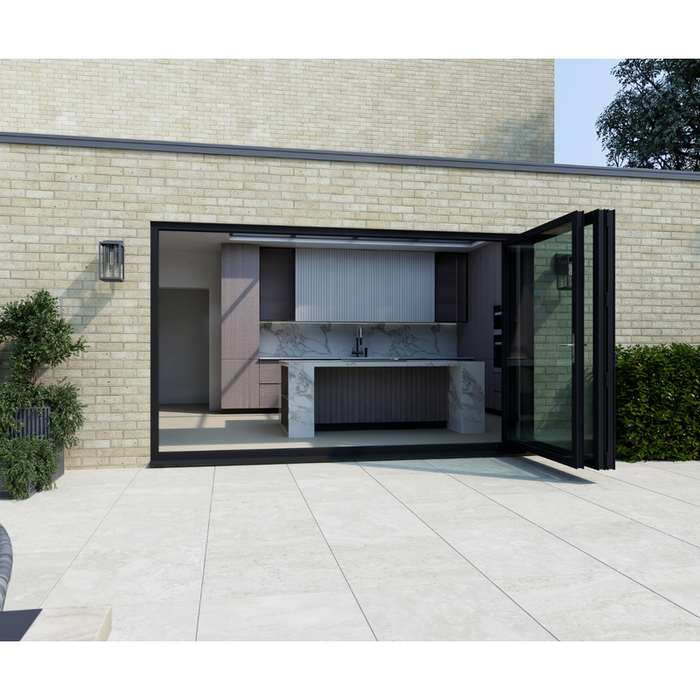 2600mm Black Aluminium Bifold Door Smart System - 3 sections