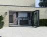 2600mm Agate Grey on White Bifold Door Korniche - 3 sections - Home Build Doors