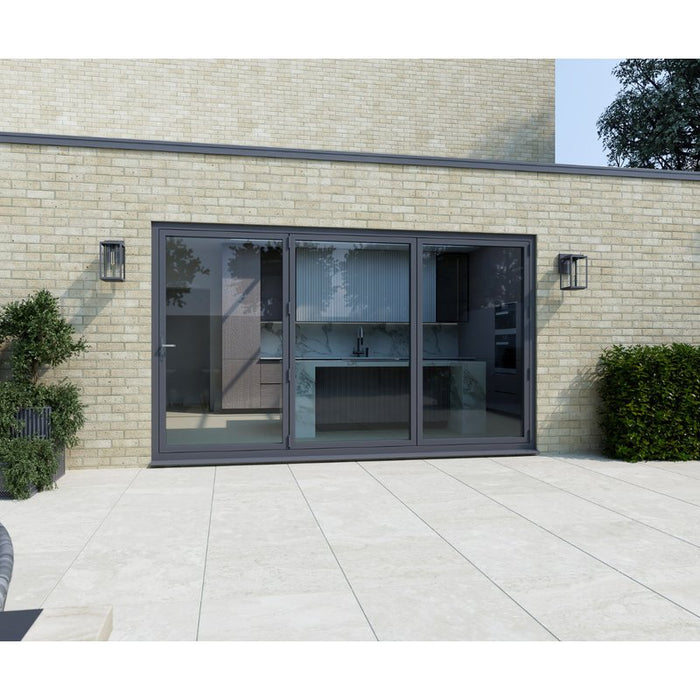 2600mm Anthracite Grey Aluminium Bifold Door Smart System - 3 sections - Home Build Doors