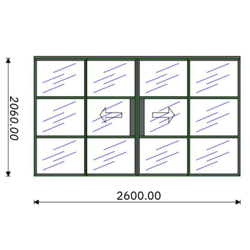 2600mm - Black Internal Aluminium Sliding Door - AluSpace - Home Build Doors