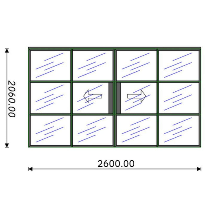 2600mm - Black Internal Aluminium Sliding Door - AluSpace - Home Build Doors