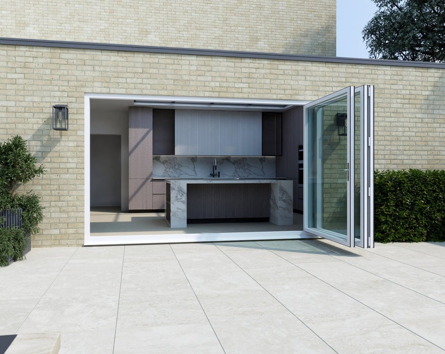 2700mm White Bifold Door Korniche - 3 sections - Home Build Doors