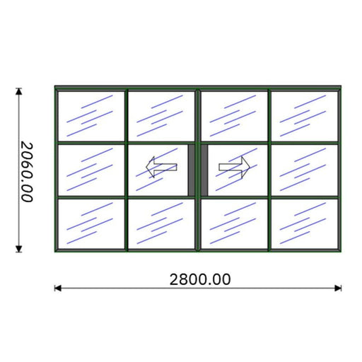 2800mm - Black Internal Aluminium Sliding Door - AluSpace - Home Build Doors