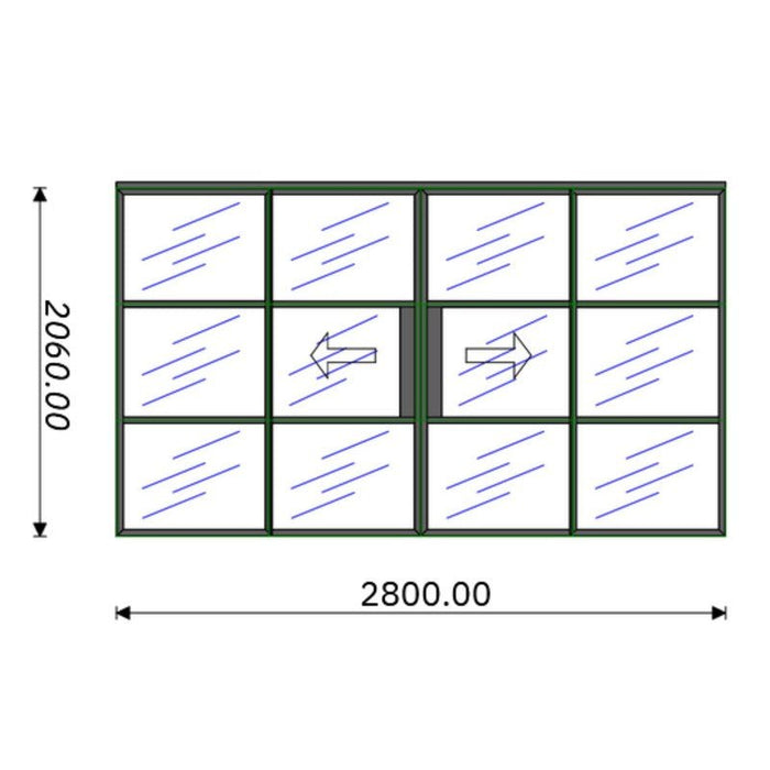 2800mm - Black Internal Aluminium Sliding Door - AluSpace - Home Build Doors