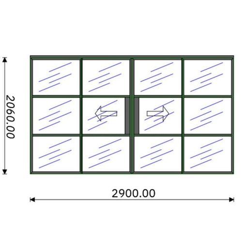 2900mm - Black Internal Aluminium Sliding Door - AluSpace - Home Build Doors