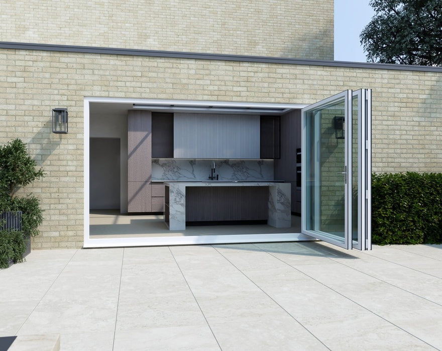 2900mm White Bifold Door Korniche - 3 sections - Home Build Doors