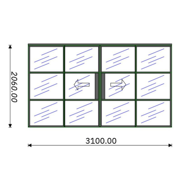 3100mm - Black Internal Aluminium Sliding Door - AluSpace - Home Build Doors