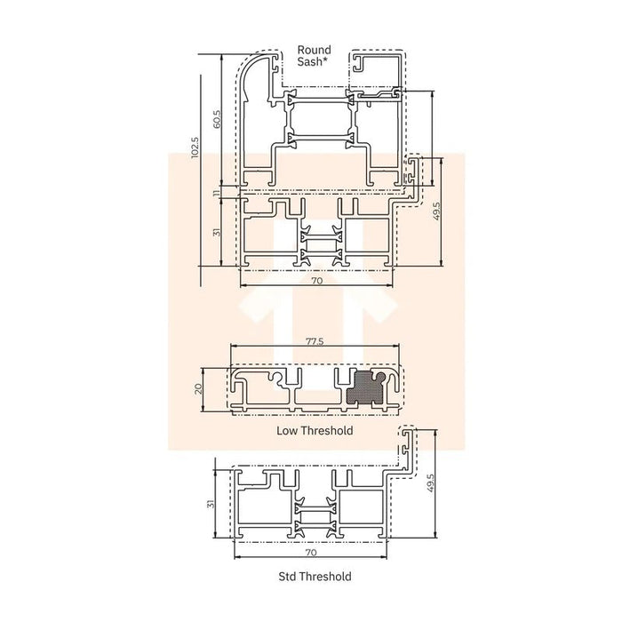 3100mm Black on White Aluminium Bifold Door Smart System - 3 sections - Home Build Doors