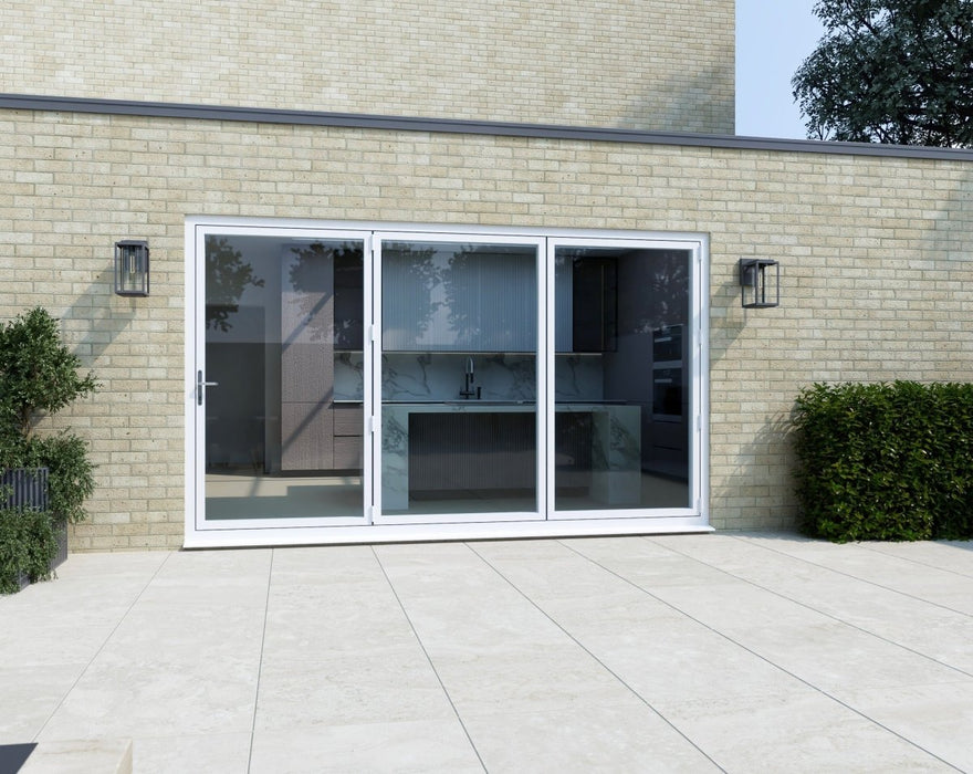 3100mm White Bifold Door Korniche - 3 sections - Home Build Doors