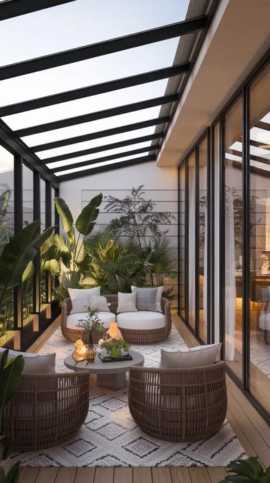 W700mm x P2100mm Black Atlas Aluminum Lean To Roof System