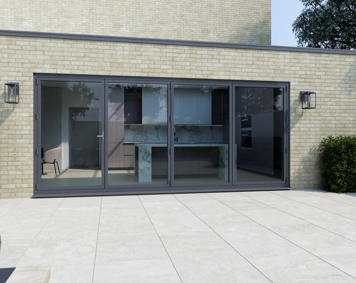 4 Section Korniche Bi-folding Doors - Agate Grey