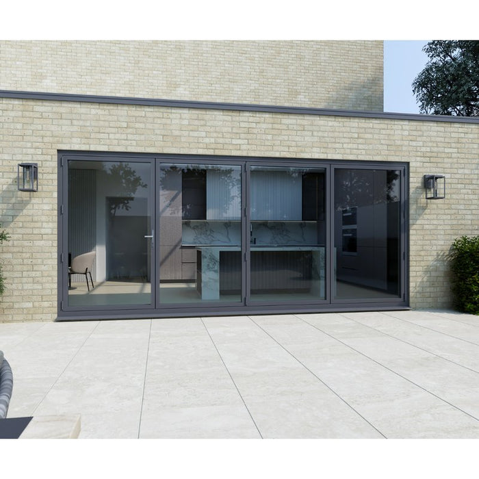 3200mm Anthracite Grey Aluminium Bifold Door SMART system - 4 sections - Home Build Doors