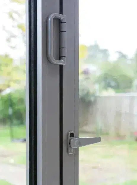 3200mm Anthracite Grey on White Aluminium Bifold Door SMART system - 4 sections - Home Build Doors