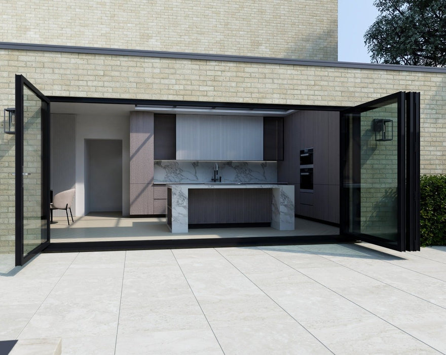 3200mm Black Bifold Door Korniche - 4 sections - Home Build Doors