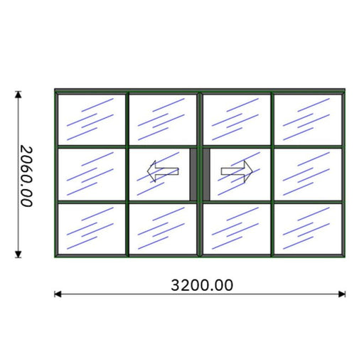 3200mm - Black Internal Aluminium Sliding Door - AluSpace - Home Build Doors