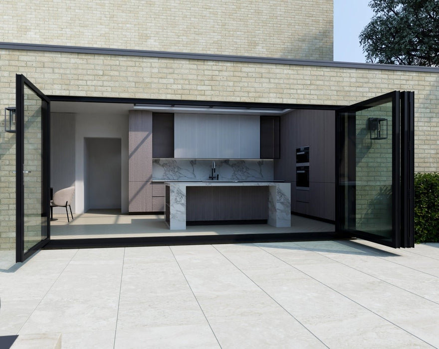 3300mm Black Bifold Door Korniche - 4 sections - Home Build Doors