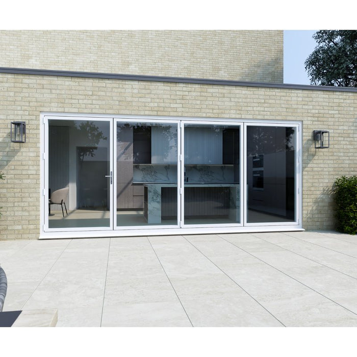 3300mm White Aluminium Bifold Door SMART system - 4 sections - Home Build Doors