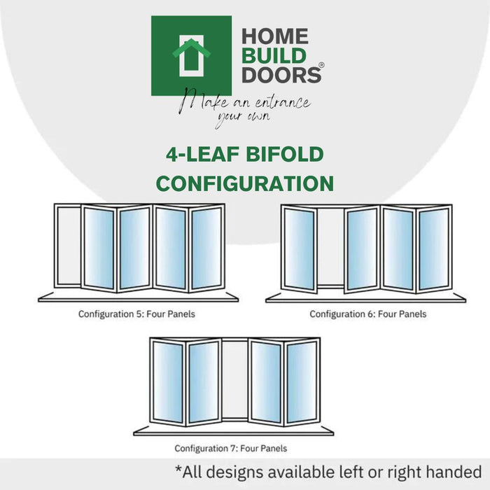 3300mm White Bifold Door Korniche - 4 sections - Home Build Doors