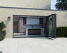 3400mm Agate Grey on White Bifold Door Korniche - 3 sections - Home Build Doors