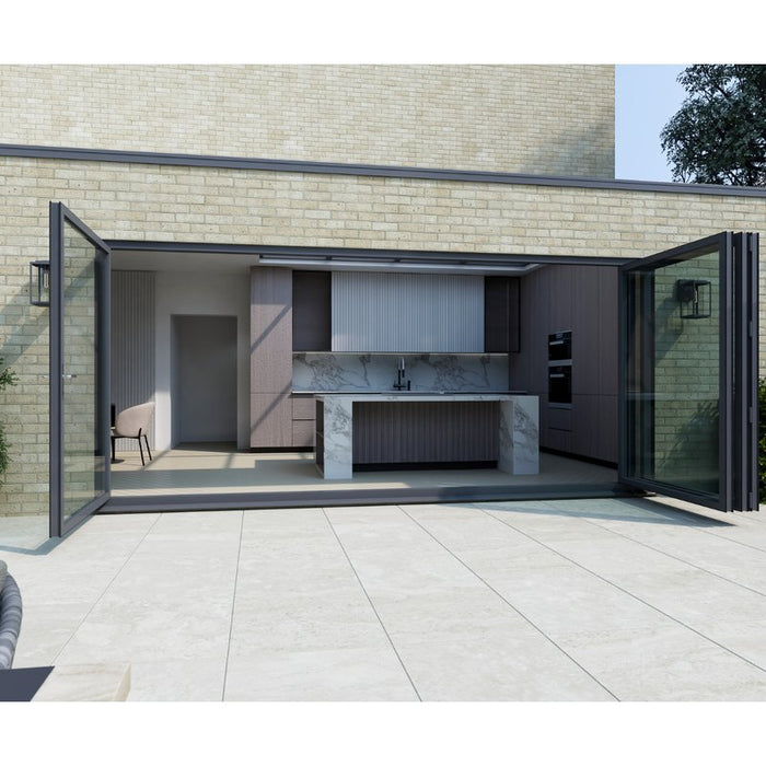 3400mm Anthracite Grey Aluminium Bifold Door SMART system - 4 sections - Home Build Doors