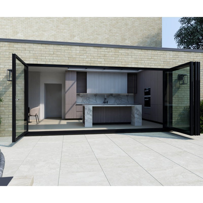 3400mm Black Aluminium Bifold Door SMART system - 4 sections - Home Build Doors