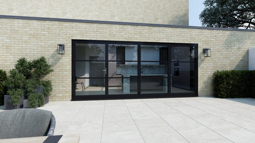 3400mm Black Heritage Visofold 1000 Bifold Door - 4 sections - Home Build Doors