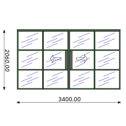 3400mm Black Internal Aluminium Sliding Door - AluSpace Internal Screening System - Home Build Doors