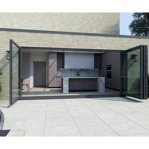 3500mm Anthracite Grey Aluminium Bifold Door SMART system - 4 sections - Home Build Doors