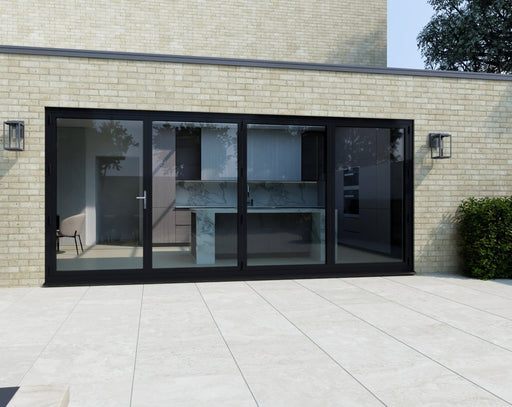 3500mm Black Bifold Door Korniche - 4 sections - Home Build Doors