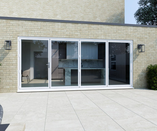 3500mm White Aluminium Bifold Door SMART system - 4 sections - Home Build Doors