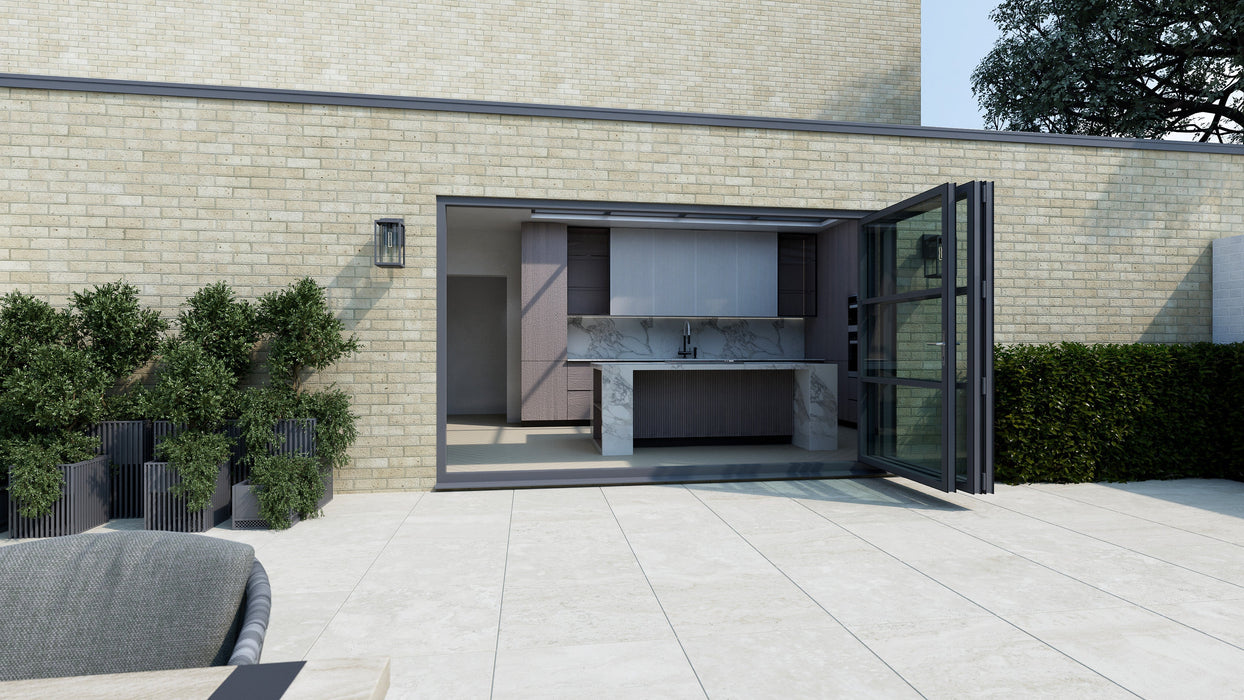 3600mm Anthracite Grey on White Heritage Visofold 1000 Bifold Door - 3 sections