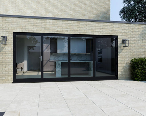 3600mm Black Bifold Door Korniche - 4 sections - Home Build Doors