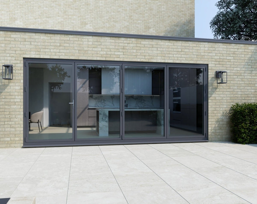 3700mm Anthracite Grey Bifold Door Korniche - 4 sections - Home Build Doors