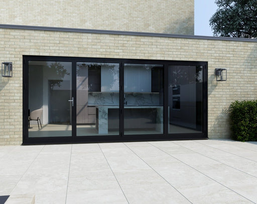 3800mm Black Bifold Door Korniche - 4 sections - Home Build Doors