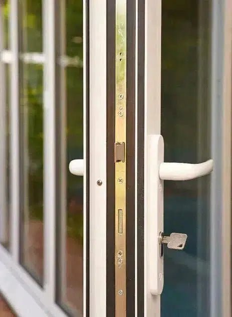 3800mm Black on White Aluminium Bifold Door SMART system - 4 sections - Home Build Doors