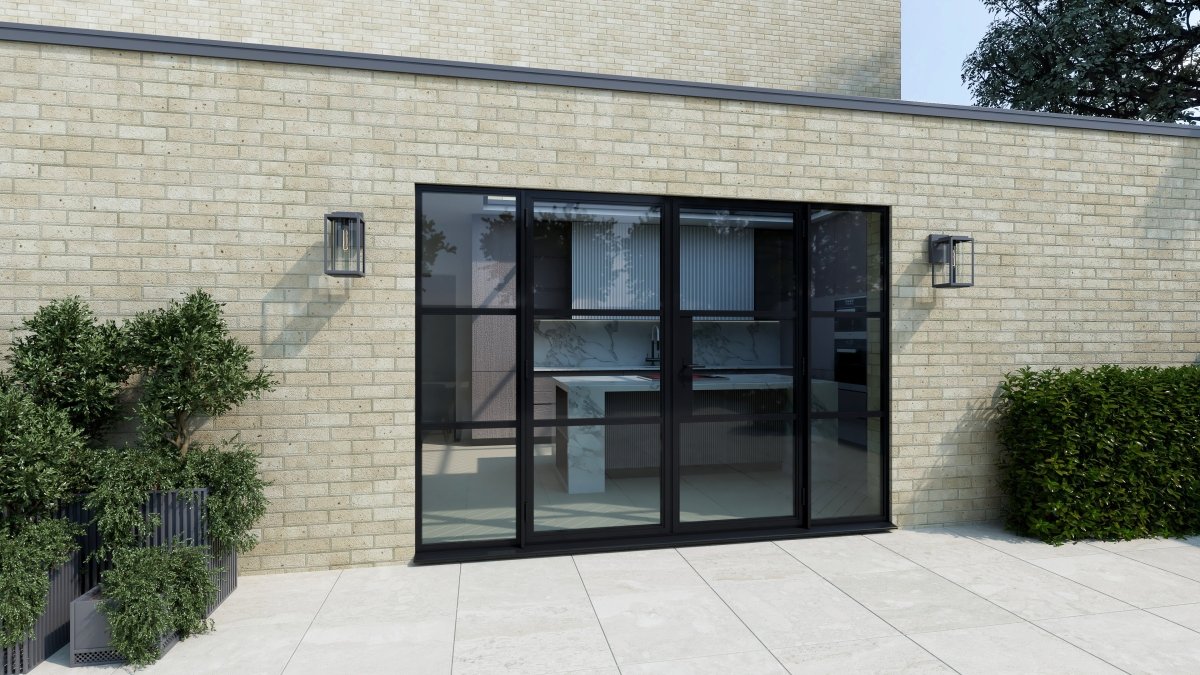 4000mm - Black Aluminium Heritage French Door Set - Home Build Doors