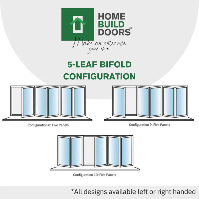 4200mm Agate Grey Bifold Door Korniche - 5 sections - Home Build Doors