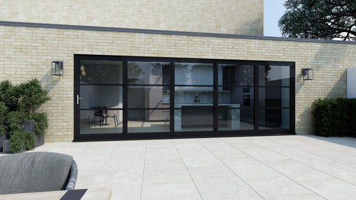 4200mm Black Heritage Visofold 1000 Bifold Door - 5 sections - Home Build Doors