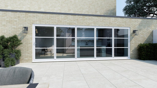 4200mm White Heritage Visofold 1000 Bifold Door - 5 sections - Home Build Doors