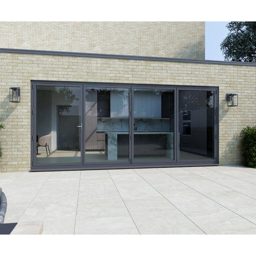 4600mm Anthracite Grey Aluminium Bifold Door SMART system - 4 sections - Home Build Doors