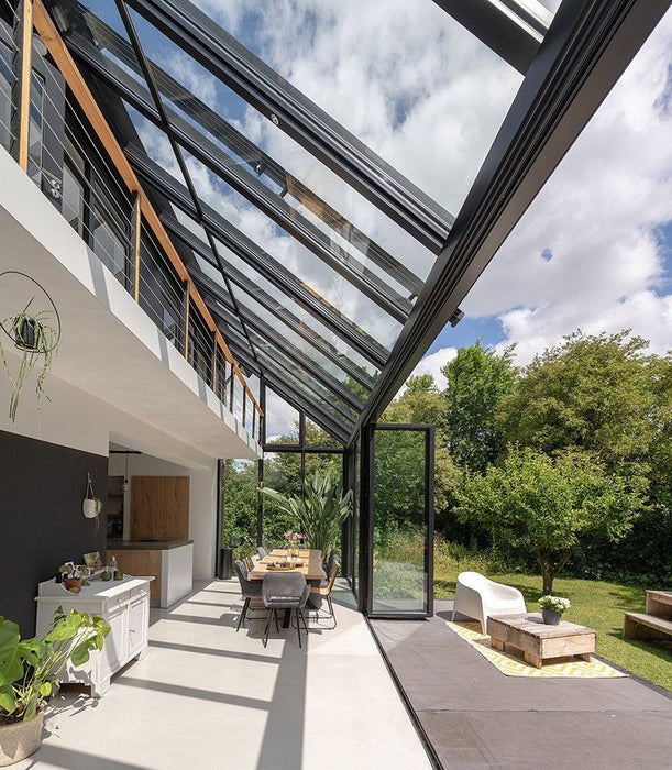 W500mm x P2100mm Black Atlas Aluminum Lean To Roof System