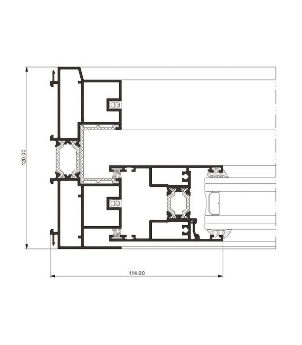 W1800MM X H2100MM Cortizo 4700 Aluminium 2 Section Sliding Door