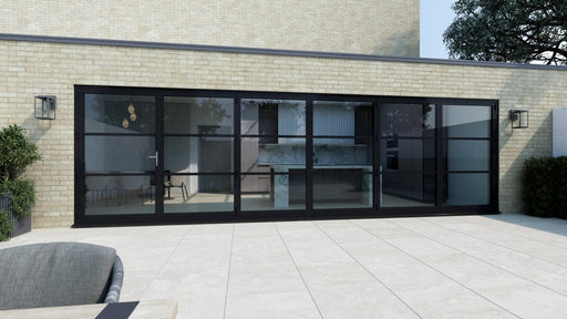 5200mm Black Heritage Visofold 1000 Bifold Door - 6 sections - Home Build Doors