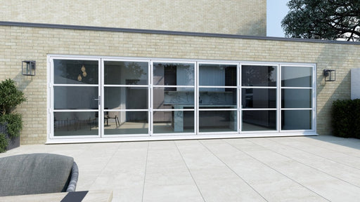 5200mm White Heritage Visofold 1000 Bifold Door - 6 sections - Home Build Doors