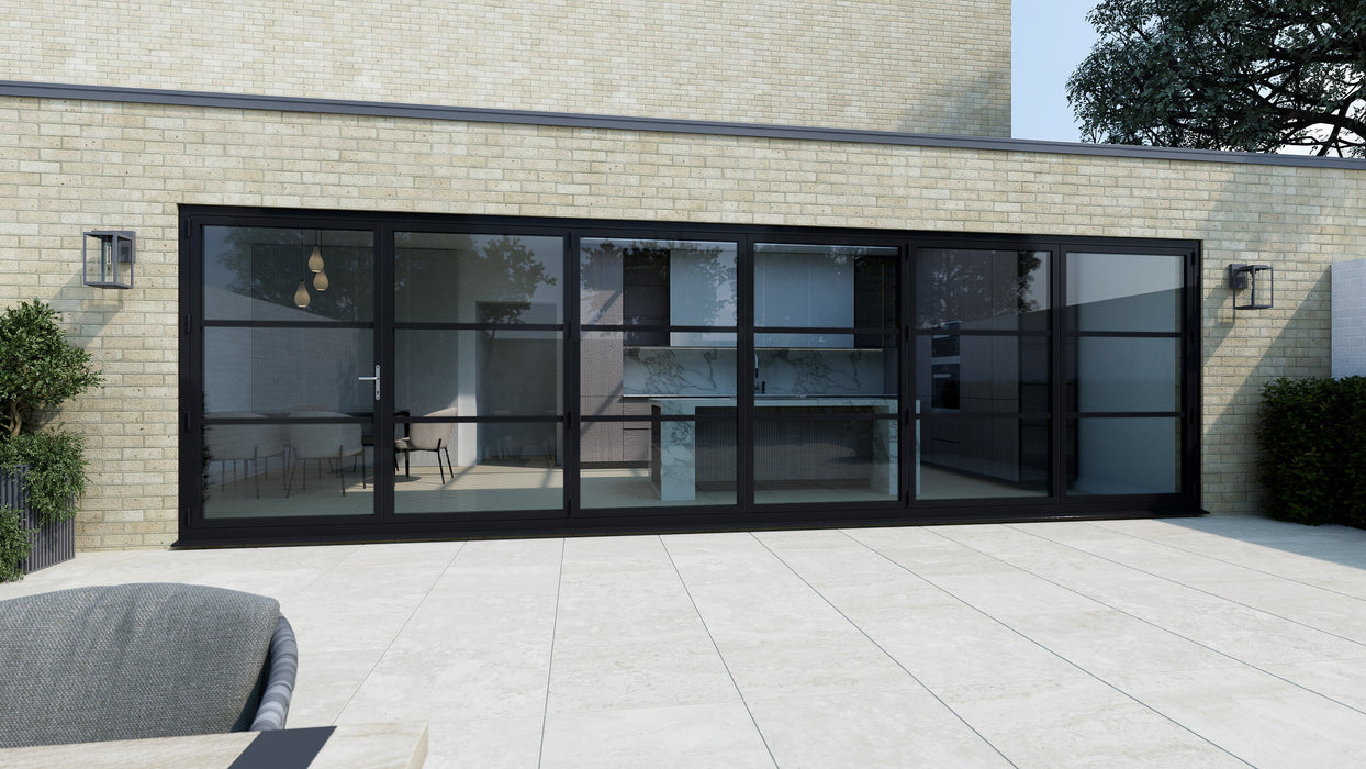 6600mm Black Heritage Visofold 1000 Bifold Door - 6 sections