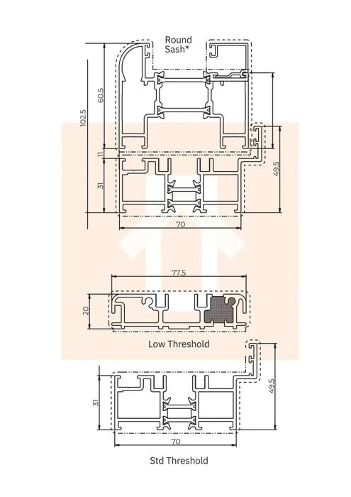 6600mm White Heritage Visofold 1000 Bifold Door - 6 sections - Home Build Doors