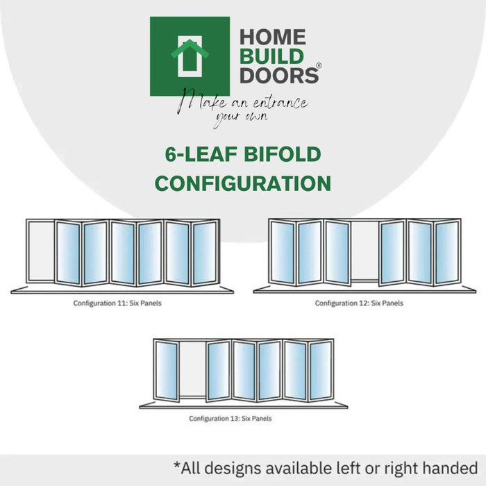 6600mm White Heritage Visofold 1000 Bifold Door - 6 sections - Home Build Doors