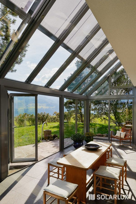 W1000mm x P2000mm Black Atlas Aluminum Lean To Roof System