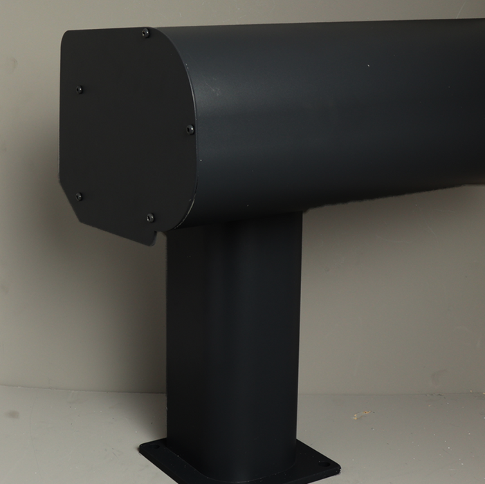 Pigato Veranda - Black - Round Gutter - Rounded with Base Plate